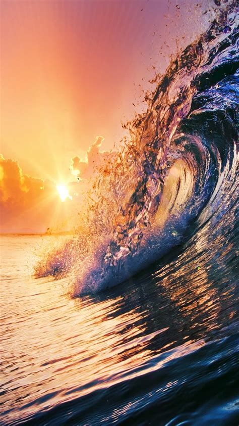 ↑↑tap And Get The Free App Nature Minimalistic Sunrise Sea Wave Ocean