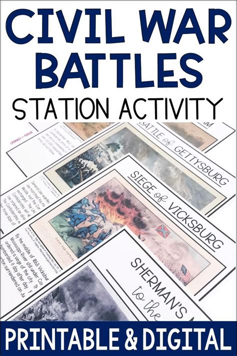 Civil War Battle Stations Primary Source Activity For Kids