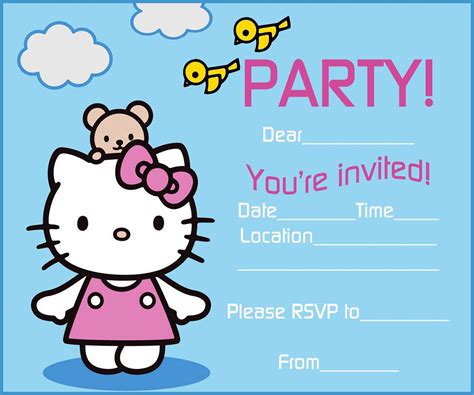 Hello Kitty Birthday Party Invitation Template Invitations Online