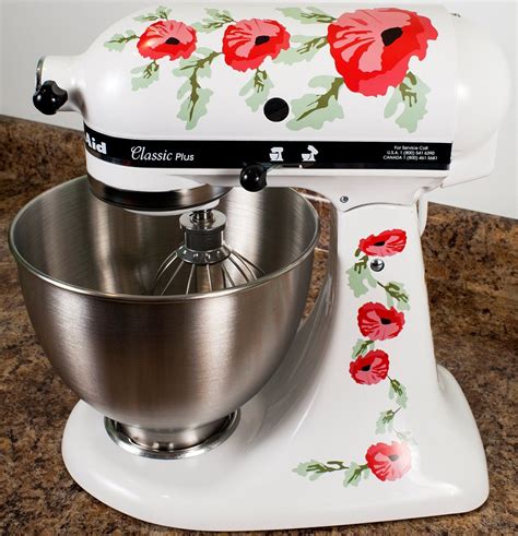 Red Poppy Flowers Watercolor Kitchenaid Mixer Mixing Machine Etsy In