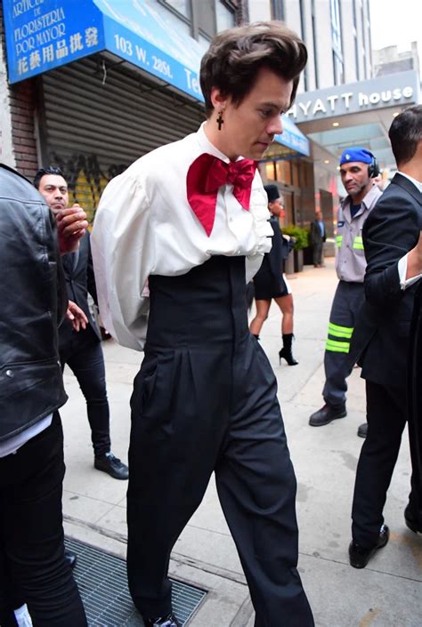 Harry Styles Wears Big Red Bow And High Waisted Black Trousers In Second Shock Met Gala Outfit