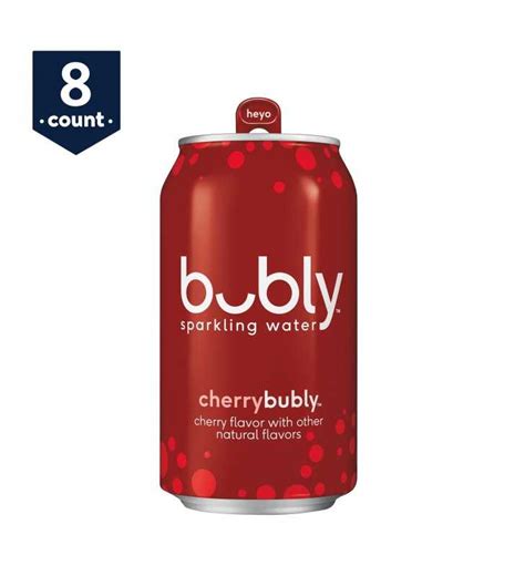 Bubly Sparkling Water Cherry 12 Oz Cans 8 Count