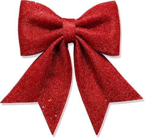Large Red Glitter Ribbon Bow Tie Christmas Tree Party