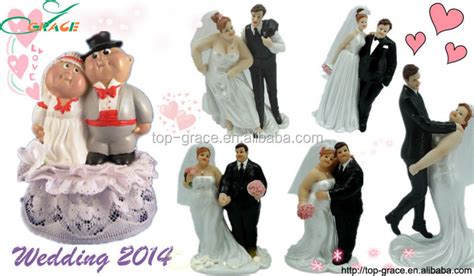 Polyresin Fat Bride And Thin Groom Funny Cake Toppers Manufacturer