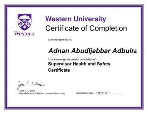 Pdf Supervisor Health And Safety Certificate