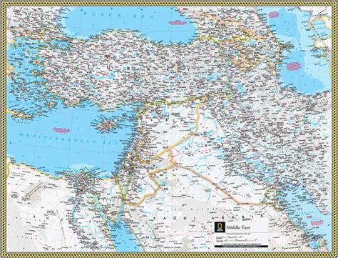 Middle East Political Wall Map By National Geographic