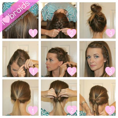Try weaving your favourite braid while upside down to achieve this cute upside down bun hairstyle. blushing basics: Braiding Hairstyles Tutorial