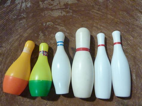 6 Vintage Miniature Bowling Pin Pins Toy Ball Game Piece Craft Etsy