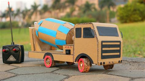 How To Make Rc Cement Mixer Truck At Home From Cardboard Mr H2 Diy