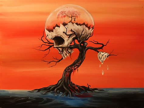 Canvas Dalis Skull By Ed Capeau 12x16 Art Painting Reproduction Ebay
