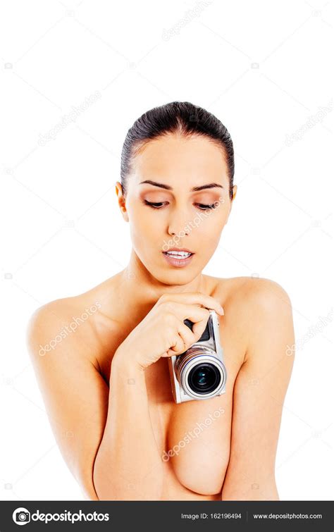 Nude Beautiful Woman With Photo Camera Stock Photo Marcinska