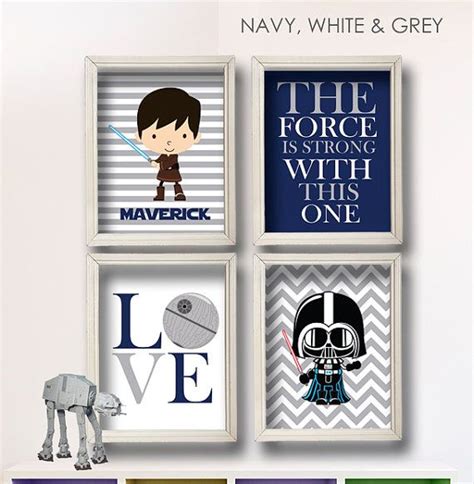 Boy Star Wars Print Set Perfect Addition To Any Nursery Or Childs