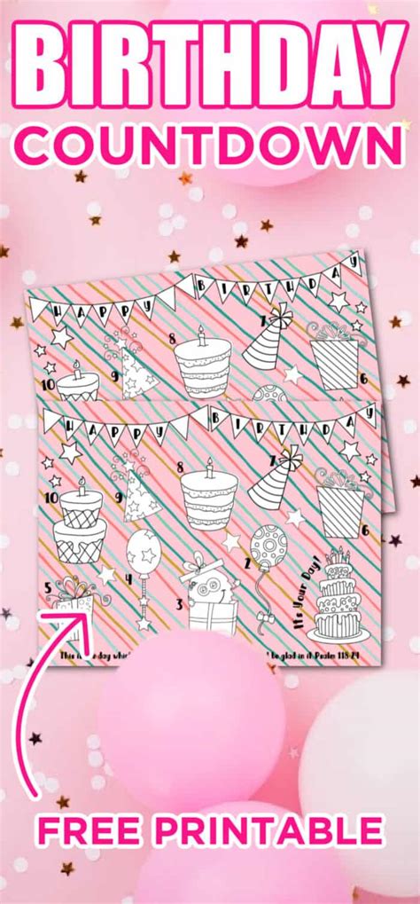 Printable Birthday Countdown Made With Happy