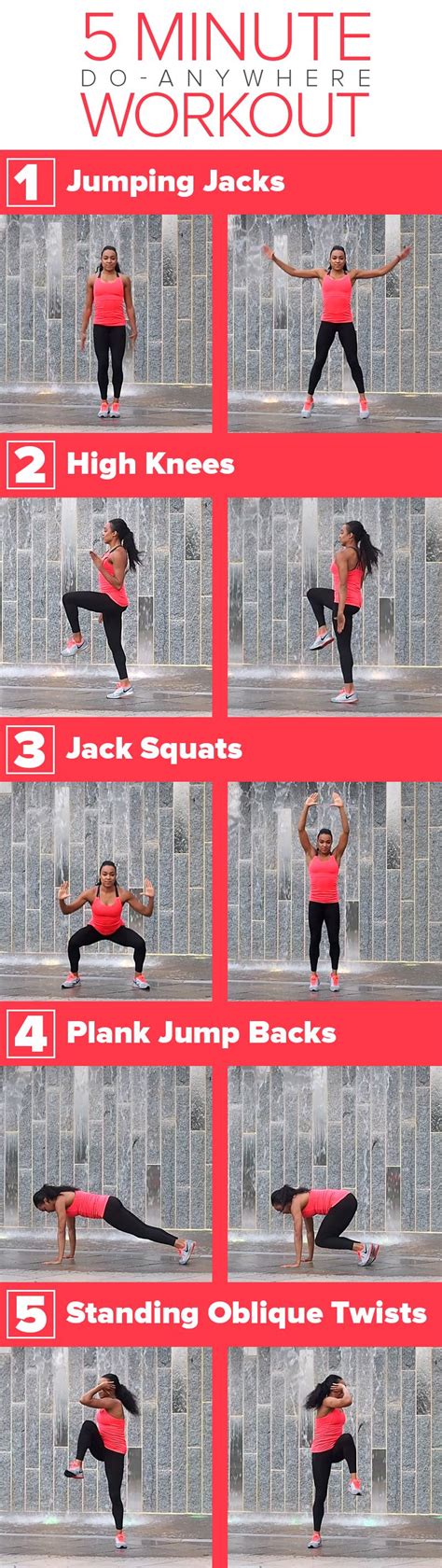 5 Minute Workout You Can Do Anywhere Full Body Workout Routine