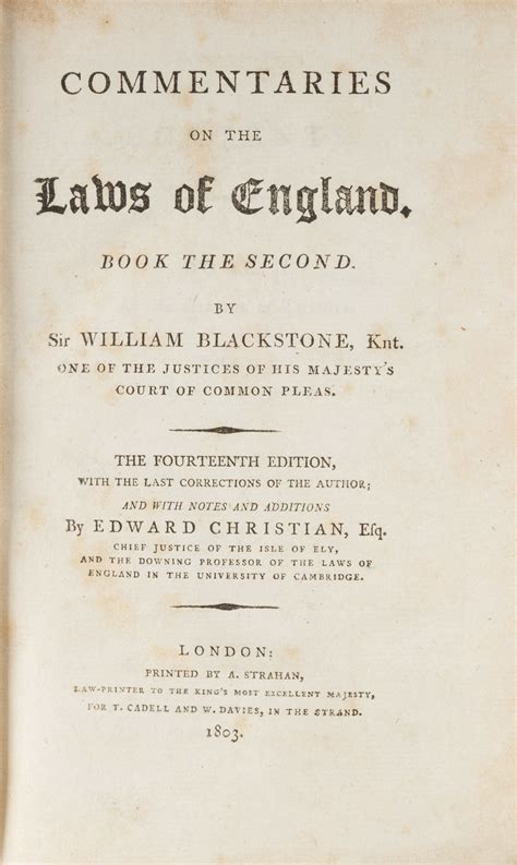 commentaries on the laws of england in four books 14th ed by sir william blackstone 1803