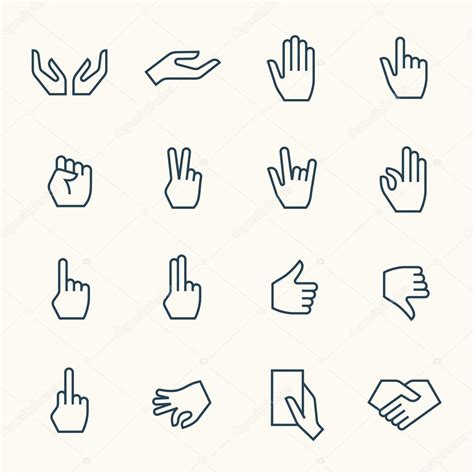Hands Gestures Icons Stock Vector By ©missbobbit 116421040