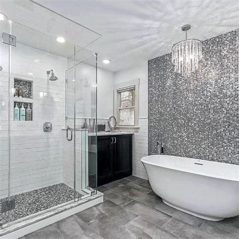 Stunning small gray bathroom pinterest.com. Top 60 Best Grey Bathroom Ideas - Interior Design Inspiration