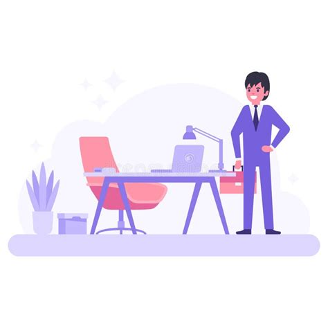 Workplace Vector Flat Illustration Office Or Freelance Worker