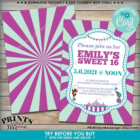 Carnival Themed Invitations