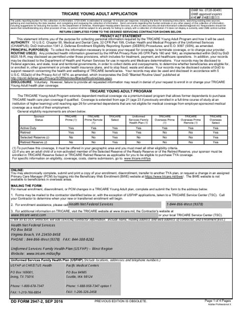 Dd Form 2947 2 Fill Out Sign Online And Download Fillable Pdf