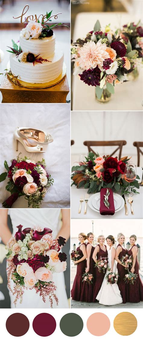 Six Beautiful Burgundy Wedding Colors In Shades Of Gold Stylish Wedd Blog