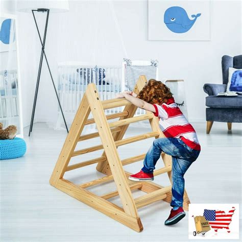 Wooden Climbing Pikler Triangle Ladder For Toddler Step Training Ebay