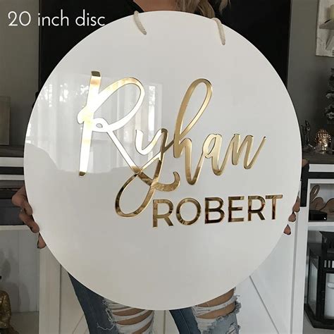 Round 3d Acrylic Name Sign Baby Shower Nursery Name Sign Backdrop