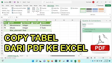 Cara Copy Tabel Dari Pdf Ke Excel Dengan Mudah Dan Cepat Youtube