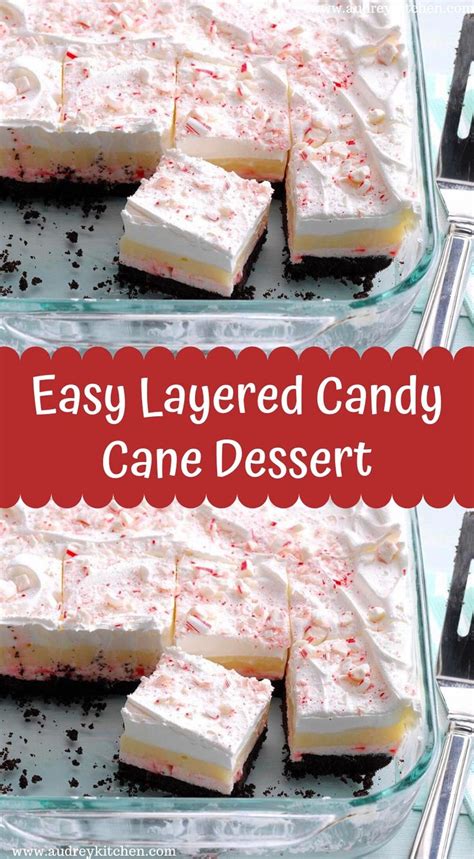 Easy Layered Candy Cane Dessert Video Candy Cane Dessert Desserts Candy Cane