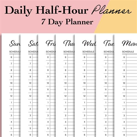 7 Day Planner Printable Classic Happy Planner Weekly Hourly Etsy