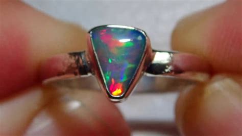 57sz Natural Ethiopian Welo Opal 925 Sterling Silver Ring Youtube