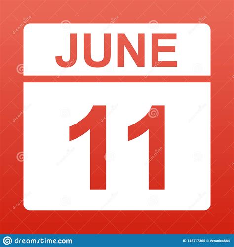 June 11 Day On The Calendar Stock Vector Illustration Of Object