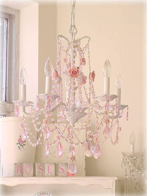 Our traditional crystal lines are patterned from the classical styles and are made to match the early chandelier pieces. French Chandelier with Pink Roses and Prisms by A Vintage ...