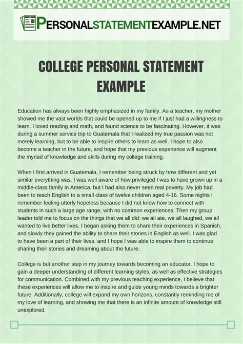 Writing A Personal Statement Format Coolessay