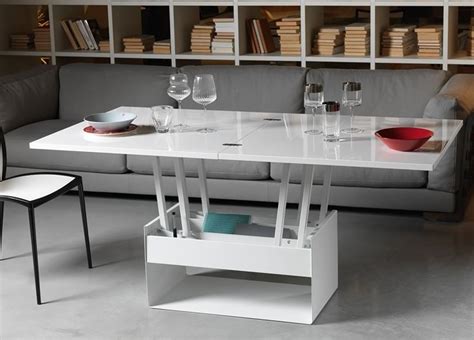 At 115cm long, 65cm wide and 23cm high as a coffee table it's the perfect place for drinks there are chairs that fold down to a tiny 7cm. coffee table turns into dining table | Coffee table, Booth ...