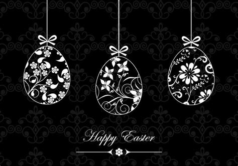 Black And White Happy Easter Vector Wallpaper 55723 Vector Art At Vecteezy