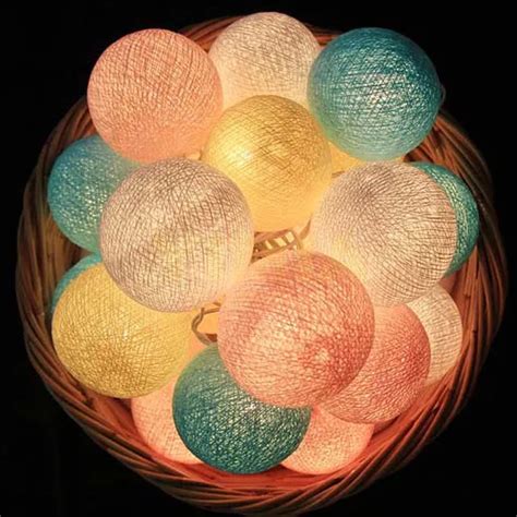Yimia Battery Operated Led Cotton Balls Lights 20set Led String Fairy