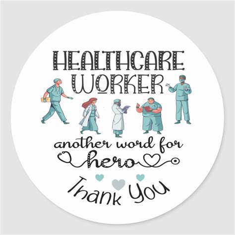 Thank You Healthcare Worker Hero Classic Round Sticker In