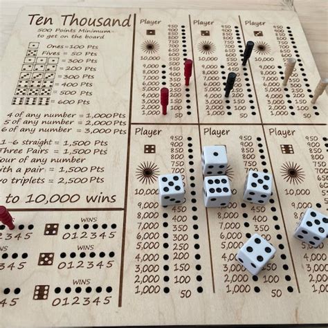 Farkle Score Board 10000 Ten Thousand Dice Game Wooden Etsy