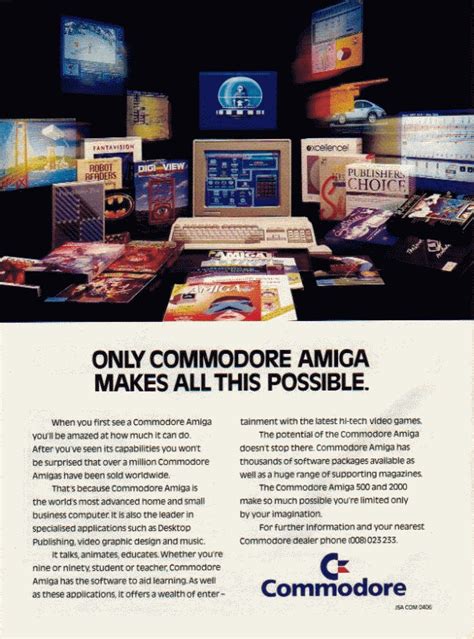 “only Commodore Amiga Makes All This Possible Advertisement Old
