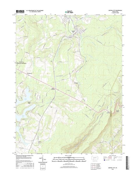 Mytopo Central City Pennsylvania Usgs Quad Topo Map