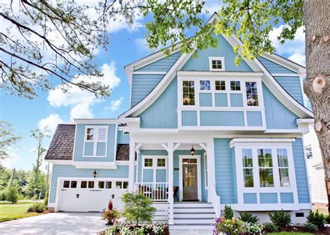 Blue House Siding With White Trim Tons Of Pictures And Ideas Allura