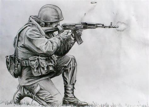 Soldier Drawing Pencil Sketch Colorful Realistic Art Images