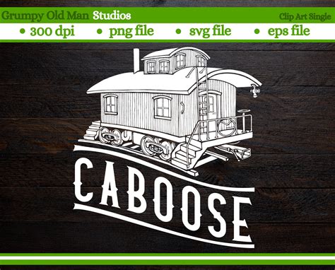 Classic Wooden Caboose Cut File Train Clip Art Svg File Etsy