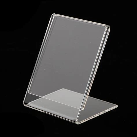 Buy Clear Acrylic Displays Slanted Sign Holders Tag