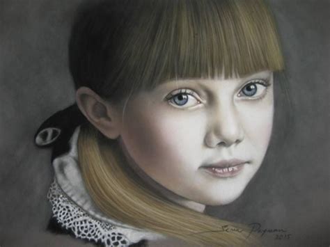 Little Girl 35 X 50 Cm Soft Pastel On Velvet Paper Drawing Drawings
