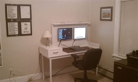 Custom Folding Desk With Hidden Monitors Hidden Desk Home Office
