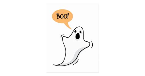 Cartoon Ghost Saying Boo Postcard