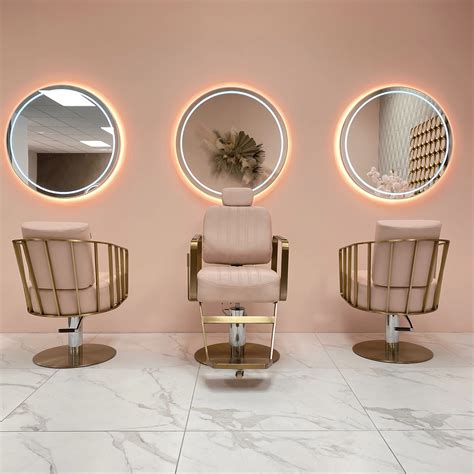 Pink And Gold Caged Salon Styling Chair By Sec Salon Equipment Centre