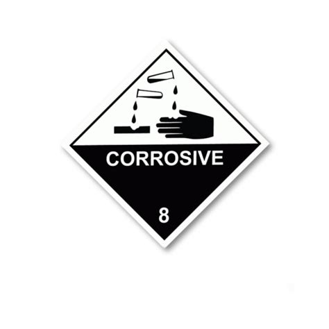 Hazard Warning Diamond Class 8 Corrosive Roll